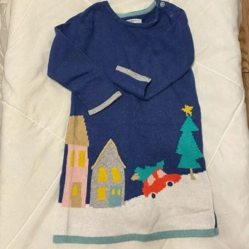 Mini Boden Christmas Sweater Dress 18-24 months